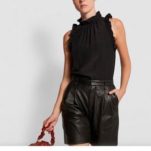Frame flounce sleeveless silk top